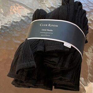 Club Room Men’s 12-pk Black Crew Socks Shoe Sz 7-12 Sock Sz 10-13 NEW